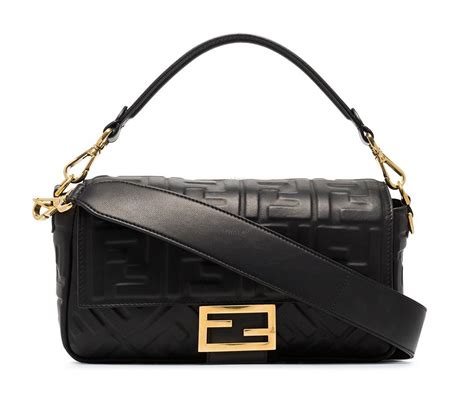 fendi baguette black leather.